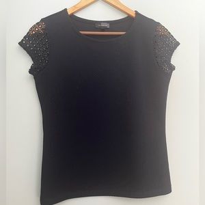 The Limited blue shirt with eyelet detail sleeves